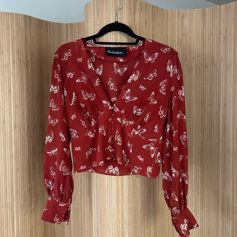 Realison Par red butterfly top